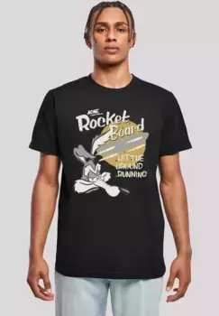 Футболка F4NT4STIC "Looney Tunes Wile E Rocket Board Cartoon", мужская, премиум-мерч, стандартного кроя, базовая, с принтом, черный