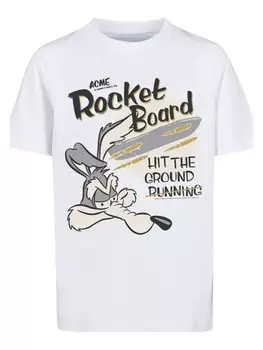 Футболка F4NT4STIC Looney Tunes Wile E Rocket Board Cartoon, белый