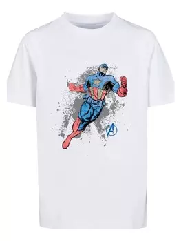 Футболка F4NT4STIC Marvel Avengers Captain America Splash, белый