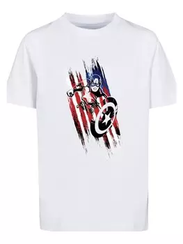 Футболка F4NT4STIC Marvel Avengers Captain America Streaks, белый