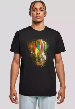 Футболка F4NT4STIC "Marvel Avengers Endgame Infinity Gauntlet Splatter", мужская, премиальный товар, стандартный крой, базовая модель, принт с логотипом, черный