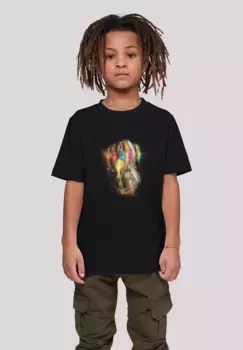 Футболка F4NT4STIC "Marvel Avengers Endgame Infinity Gauntlet Splatter", унисекс для детей, товары премиум-класса, для мальчиков, девочек, принт с логотипом, черный