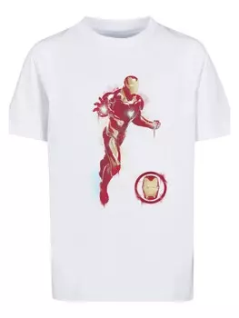 Футболка F4NT4STIC Marvel Avengers Endgame Painted Iron Man, белый