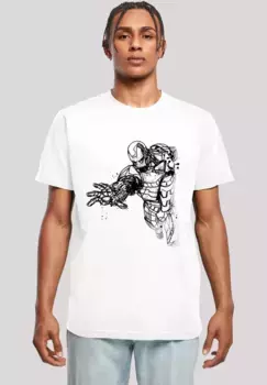 Футболка F4NT4STIC "Marvel Avengers Iron Man Mono Line", принт, белый