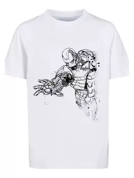 Футболка F4NT4STIC Marvel Avengers Iron Man Mono Line, белый