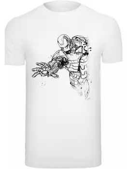 Футболка F4NT4STIC Marvel Avengers Iron Man Mono Line, белый