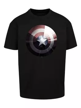 Футболка F4NT4STIC Marvel Captain America Shield Shiny, черный