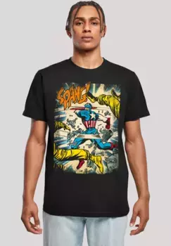 Футболка F4NT4STIC "Marvel Captain America Spang", принт, черный