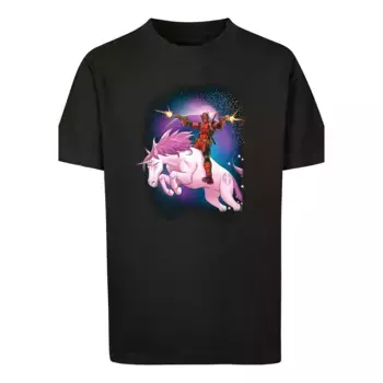 Футболка F4NT4STIC «Marvel Deadpool Space Unicorn», принт, черный