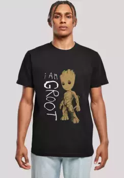 Футболка F4NT4STIC "Marvel Guardians of the Galaxy Groot", мужская, премиум-мерч, стандартного кроя, базовая модель, с логотипом, черный