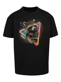 Футболка F4NT4STIC Marvel Guardians of the Galaxy Neon Rocket, черный