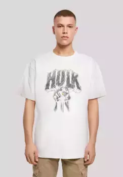 Футболка F4NT4STIC "Marvel Hulk Punch Logo", принт, белый