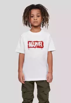 Футболка F4NT4STIC "Marvel Spray Logo", принт, белый