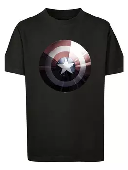 Футболка F4NT4STIC Marvel Superhelden Captain America Shield Shiny, черный
