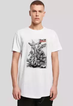 Футболка F4NT4STIC "Marvel Superheroes Avengers Assemble Team Sketch", принт, белый