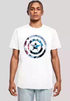 Футболка F4NT4STIC "Marvel Superheroes Avengers Captain America", мужская, премиум-мерч, стандартного кроя, базовая модель, принт с логотипом, белый