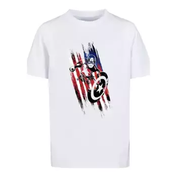 Футболка F4NT4STIC «Marvel Superheroes Avengers Captain America», унисекс для детей, товары премиум-класса, для мальчиков, для девочек, принт с логотипом, белый