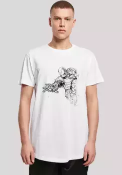 Футболка F4NT4STIC "Marvel Superheroes Avengers Iron Man Mono Line", принт, белый