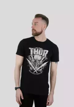 Футболка F4NT4STIC "Marvel Thor Ragnarok Thor Hammer Logo", принт, черный