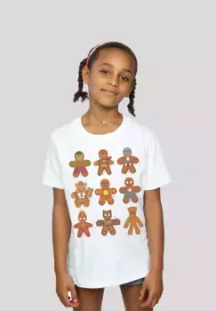 Футболка F4NT4STIC "Marvel Universe Christmas Gingerbread Avengers", принт, белый