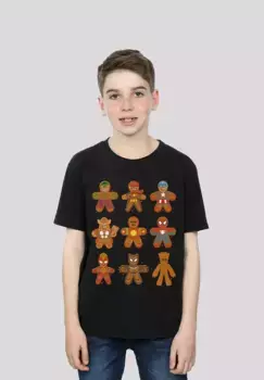 Футболка F4NT4STIC "Marvel Universe Christmas Gingerbread Avengers", принт, черный