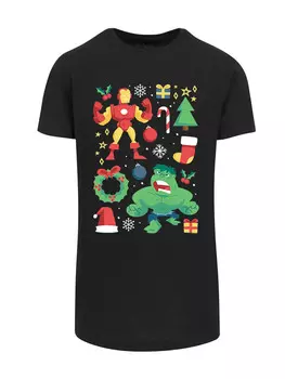 Футболка F4NT4STIC Marvel Universe Iron Man And Hulk Weihnachten, черный