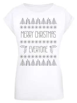 Футболка F4NT4STIC Merry Christmas Everyone Weihnachten, белый