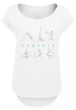 Футболка F4NT4STIC Namaste Yoga Skelett Halloween, белый