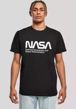 Футболка F4NT4STIC "NASA Aeronautics And Space", мужская, премиум-мерч, стандартного кроя, базовая, с принтом, черный