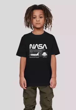 Футболка F4NT4STIC "NASA Classic Space Shuttle Black", унисекс для детей, товары премиум-класса, для мальчиков, для девочек, с принтом, черный
