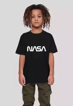 Футболка F4NT4STIC "NASA Modern Logo Black", унисекс для детей, товары премиум-класса, для мальчиков, девочек, с принтом, черный