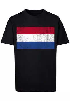 Футболка F4NT4STIC Netherlands NIederlande Holland Flagge distressed, черный