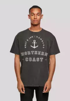 Футболка F4NT4STIC "Northern Coast North Sea Knut & Jan Hamburg", принт, черный