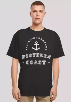 Футболка F4NT4STIC "Northern Coast North Sea Knut & Jan Hamburg", принт, черный