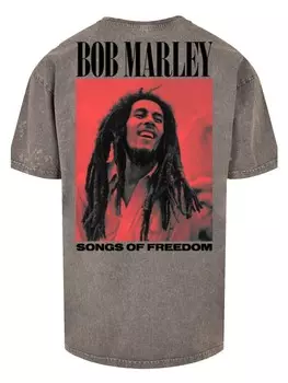 Футболка F4NT4STIC Oversize T-Shirt Bob Marley Songs Of Freedom Reggae Music, серый