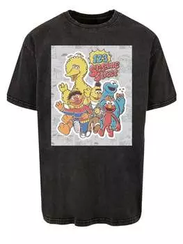 Футболка F4NT4STIC Oversize T-Shirt Sesamstrae 123, черный