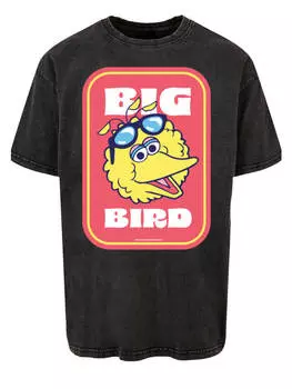 Футболка F4NT4STIC Oversize T-Shirt Sesamstrae Bilbo Big Bird Sticker, черный