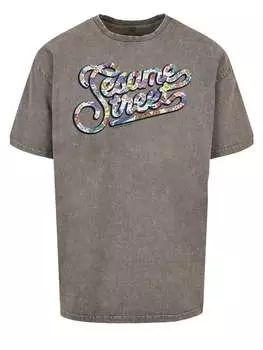 Футболка F4NT4STIC Oversize T-Shirt Sesamstrae Coloured lettering, серый