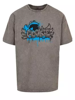 Футболка F4NT4STIC Oversize T-Shirt Sesamstrae Cookie Fingers Graffiti, серый