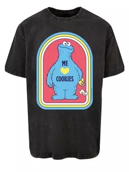 Футболка F4NT4STIC Oversize T-Shirt Sesamstrae Cookie Monster Me, черный