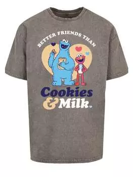 Футболка F4NT4STIC Oversize T-Shirt Sesamstrae Cookies & Milk, серый