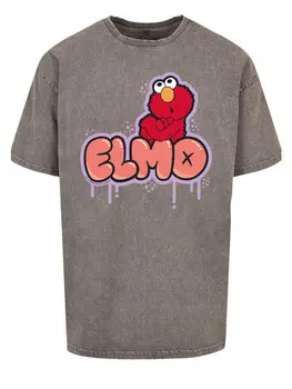 Футболка F4NT4STIC Oversize T-Shirt Sesamstrae Elmo NO, серый