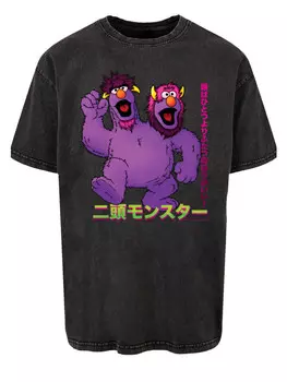 Футболка F4NT4STIC Oversize T-Shirt Sesamstrae Monsters, черный