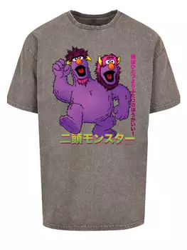 Футболка F4NT4STIC Oversize T-Shirt Sesamstrae Monsters, серый