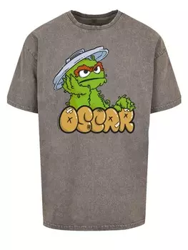 Футболка F4NT4STIC Oversize T-Shirt Sesamstrae Oscar Annoyed, серый