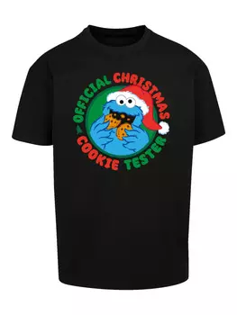 Футболка F4NT4STIC Oversize T-Shirt Sesamstrasse Weihnachten Keks Tester, черный
