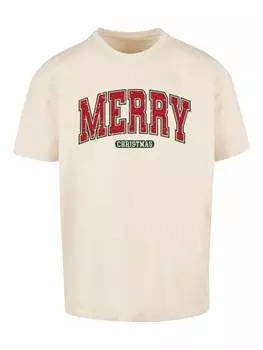 Футболка F4NT4STIC Oversize T-Shirt Weihnachten Varsity Retro, песочный
