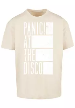 Футболка F4NT4STIC Panic At The Disco Block Text, песочный