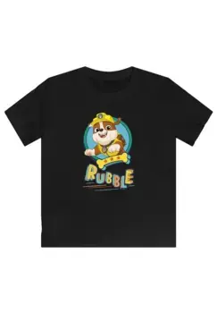 Футболка F4NT4STIC "Paw Patrol Rubble", детский унисекс, товары премиум-класса, для мальчиков, девочек, с принтом, черный