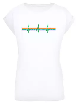 Футболка F4NT4STIC Pink Floyd Prism Heartbeat Rainbow Regenbogen, белый